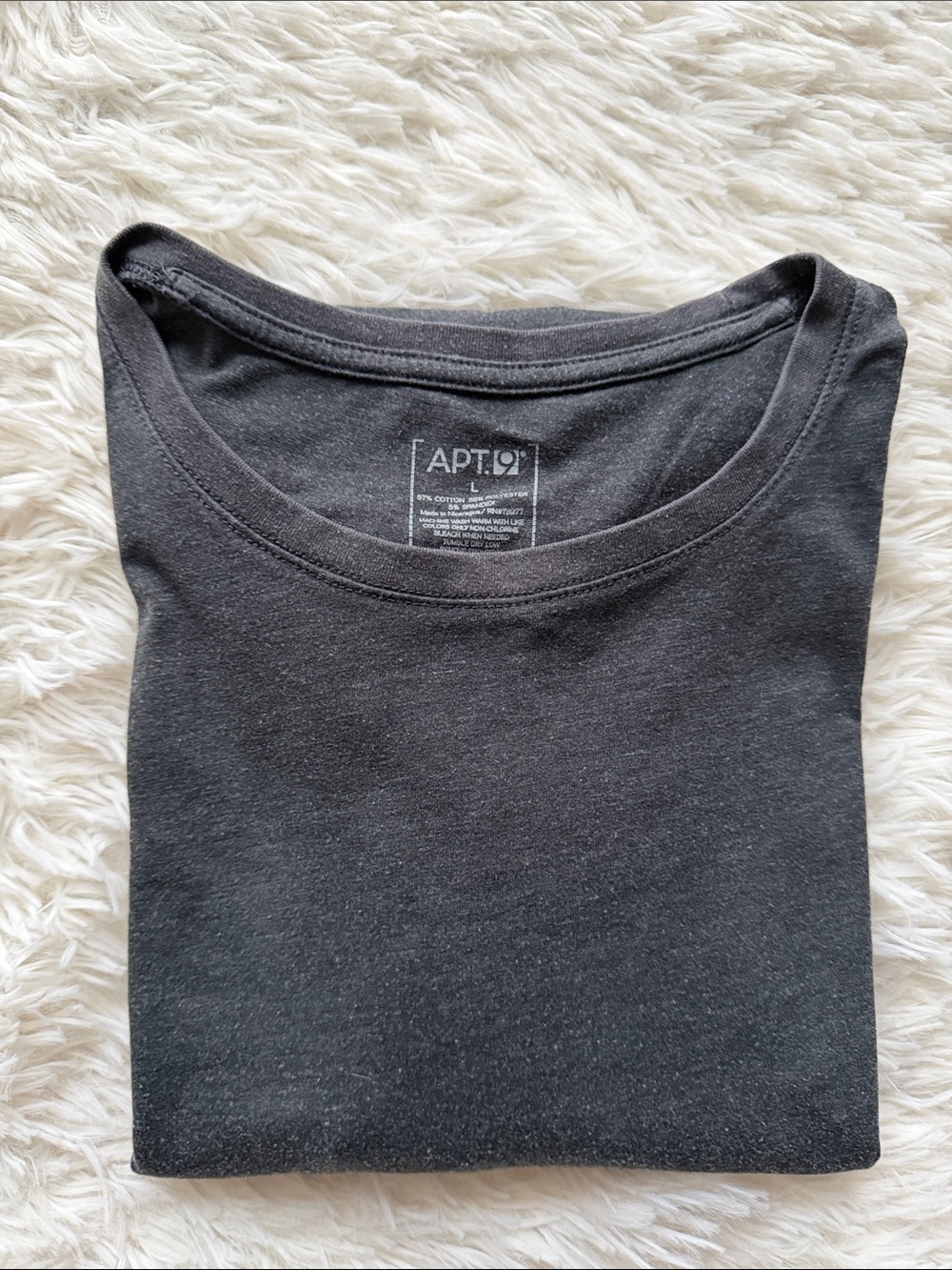 Apt. 9 Black Long-Sleeve Crew Neck Shirt